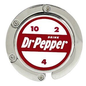 Dr Pepper 10 4 2 Purse Hanger Foldable Hook Handbag Table Bag Holder Metal Silvr